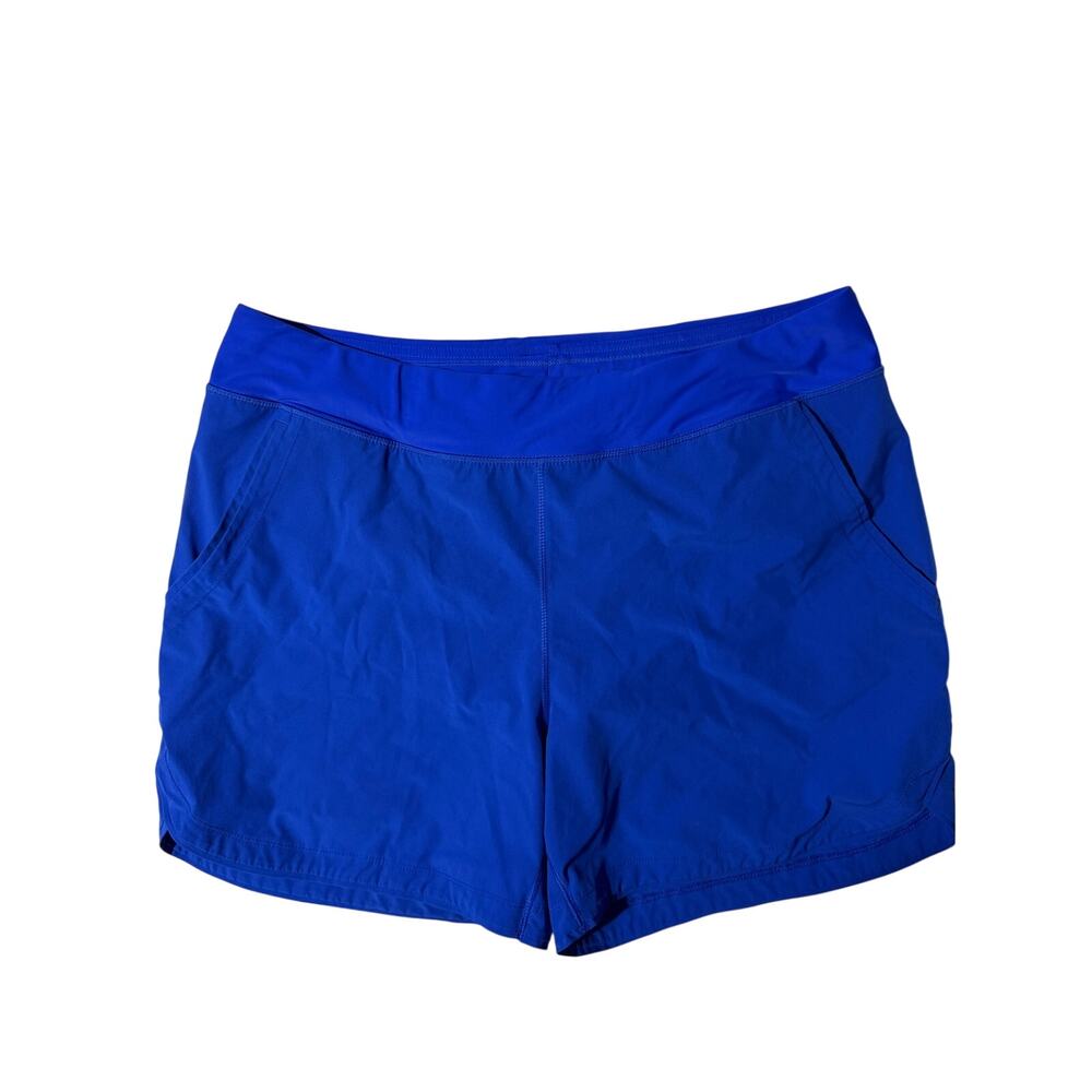 Lands’ End Women’s Blue Active Athletic Shorts Built-In Brief Size 18